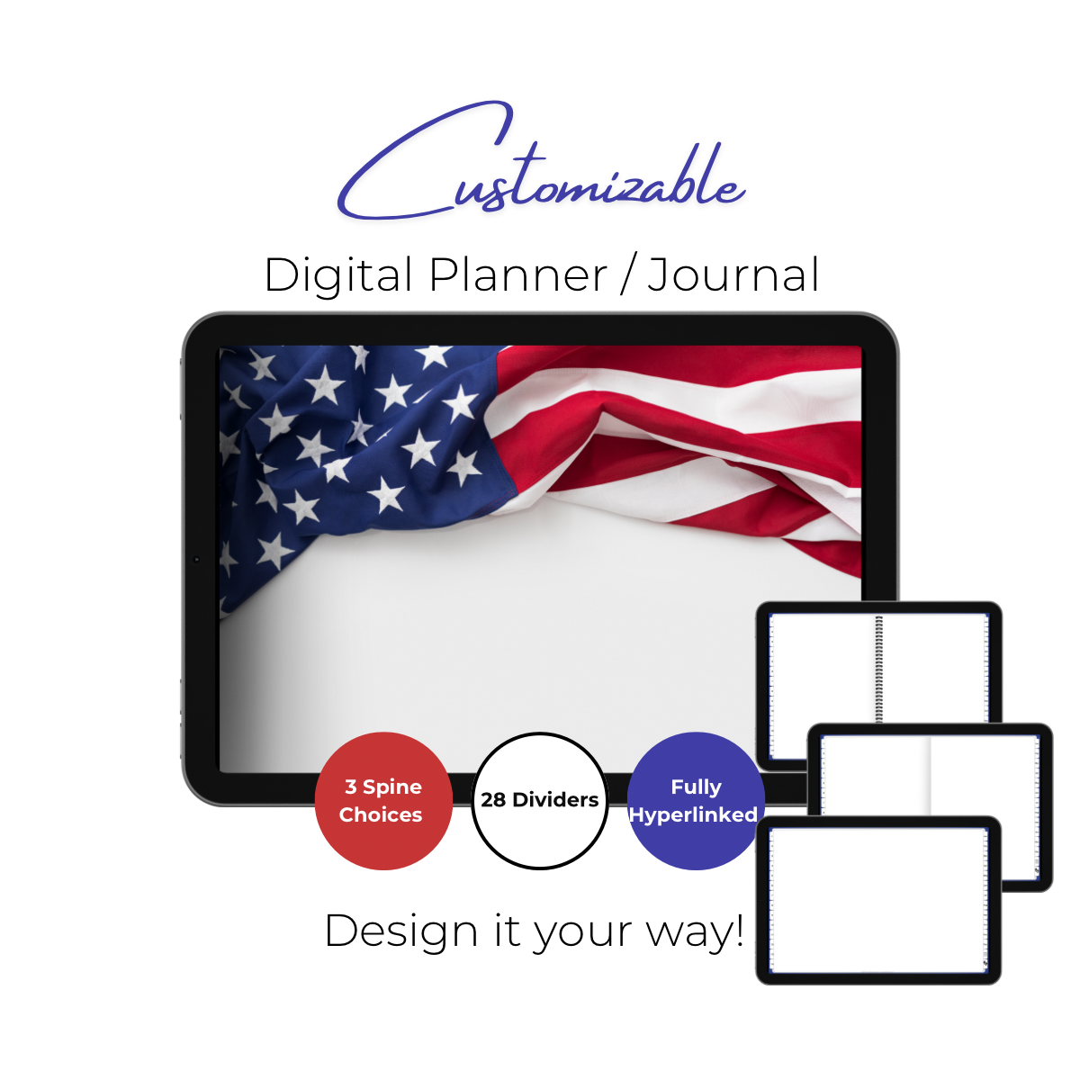 Customizable Digital Planner / Journal - Flag