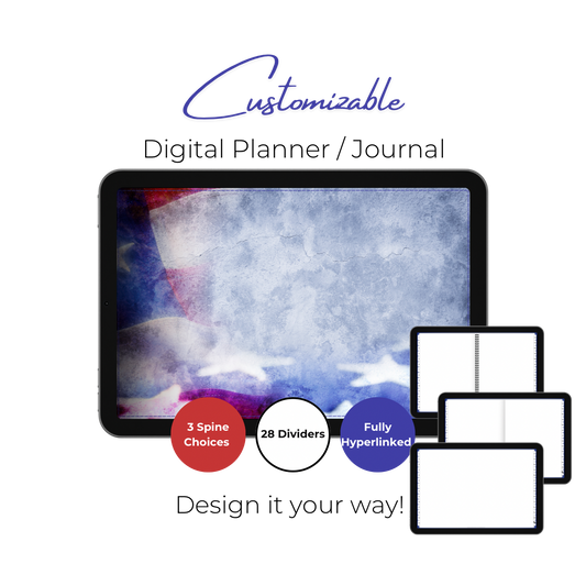 Customizable Digital Planner / Journal - Leather Flag