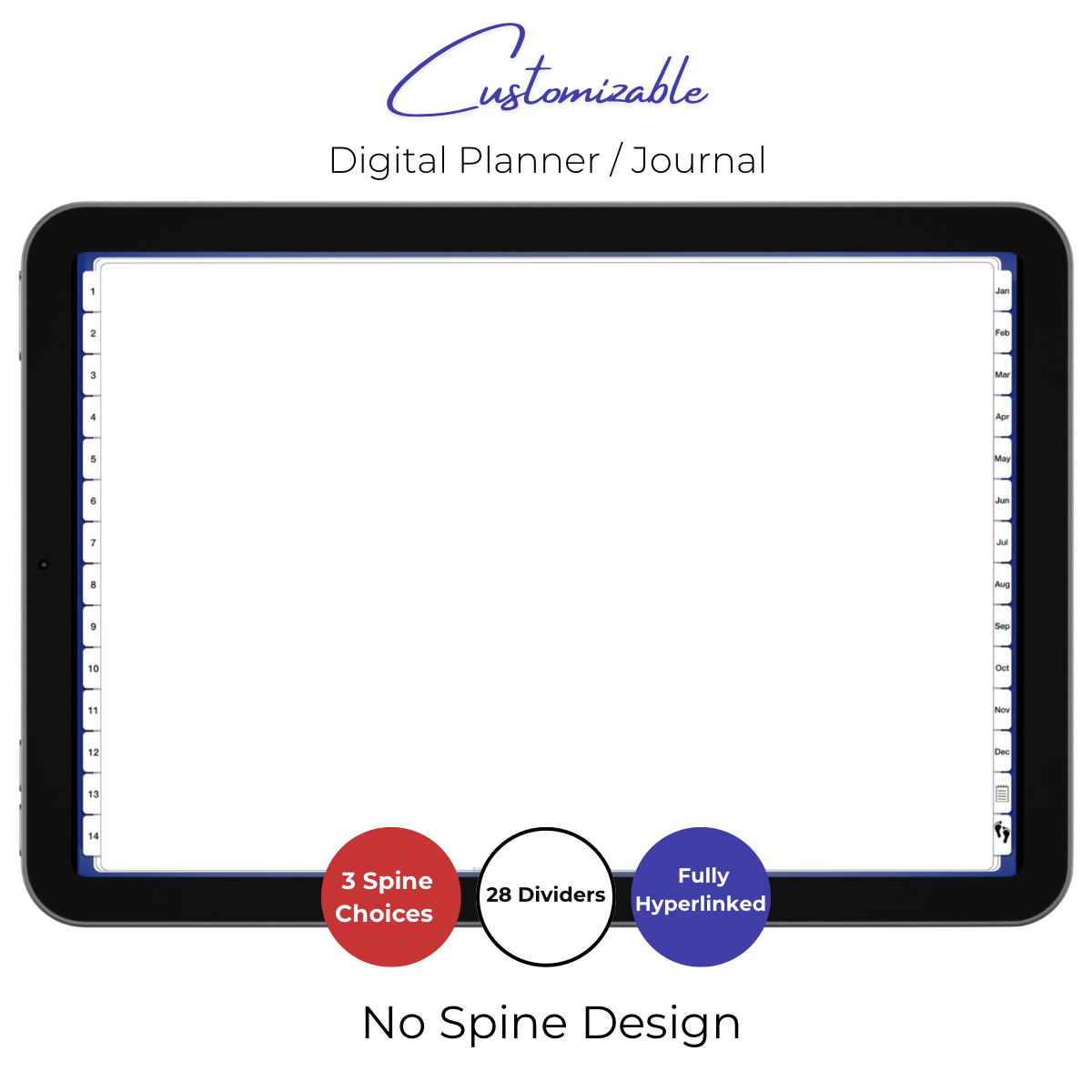 Customizable Digital Planner / Journal - Faded Flag Design
